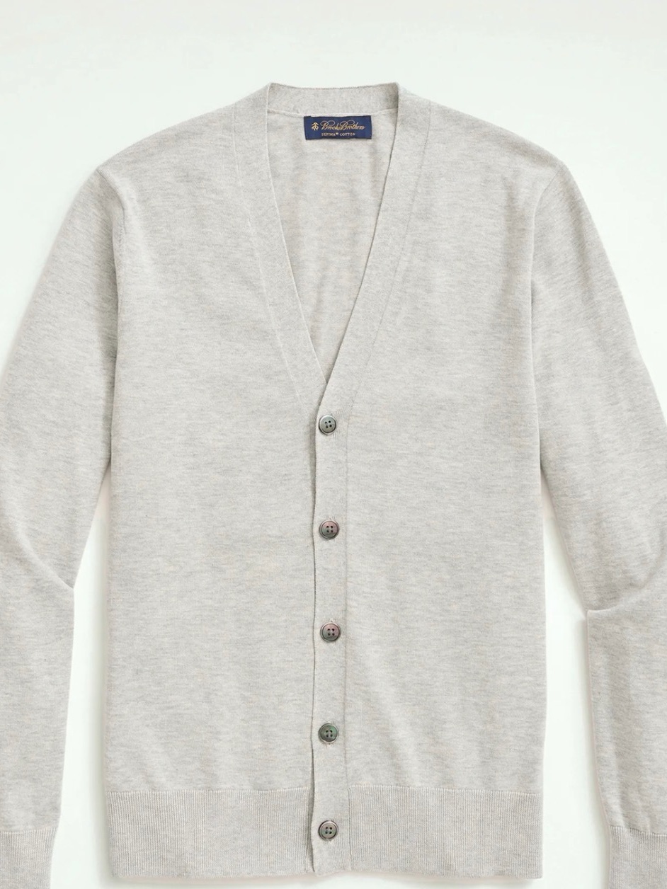 Brooks Brothers Light Gray Men's Cardigan Sweater